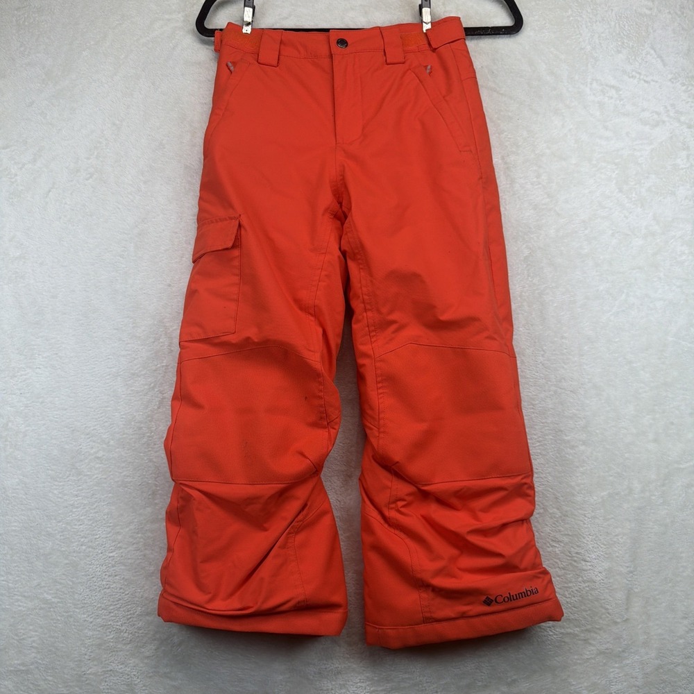 Columbia Bugaboo Kids Ski Snow Pants Small Orange Omni-Tech Insulated